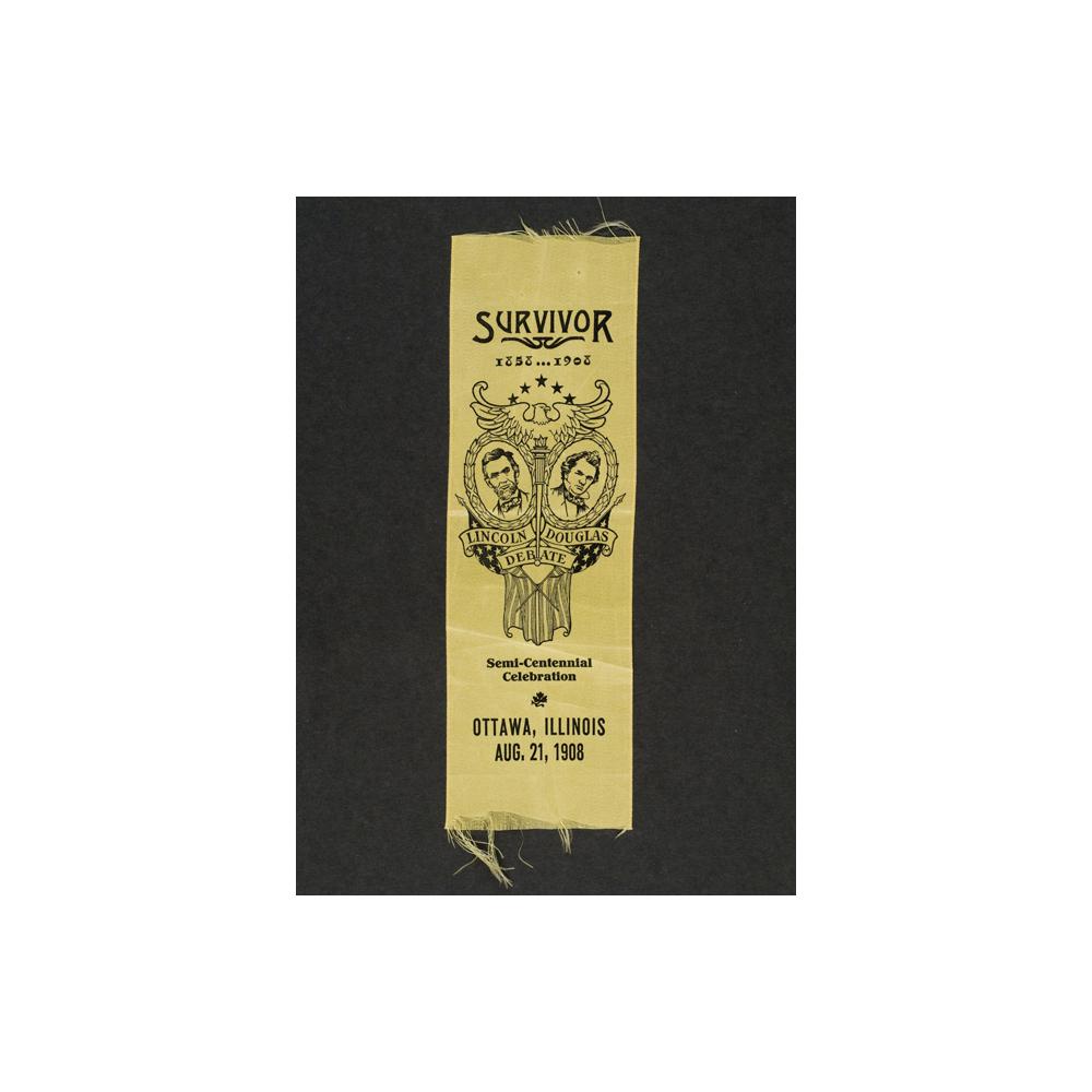 Image: Lincoln-Douglas debate semi-centennial commemorative ribbon