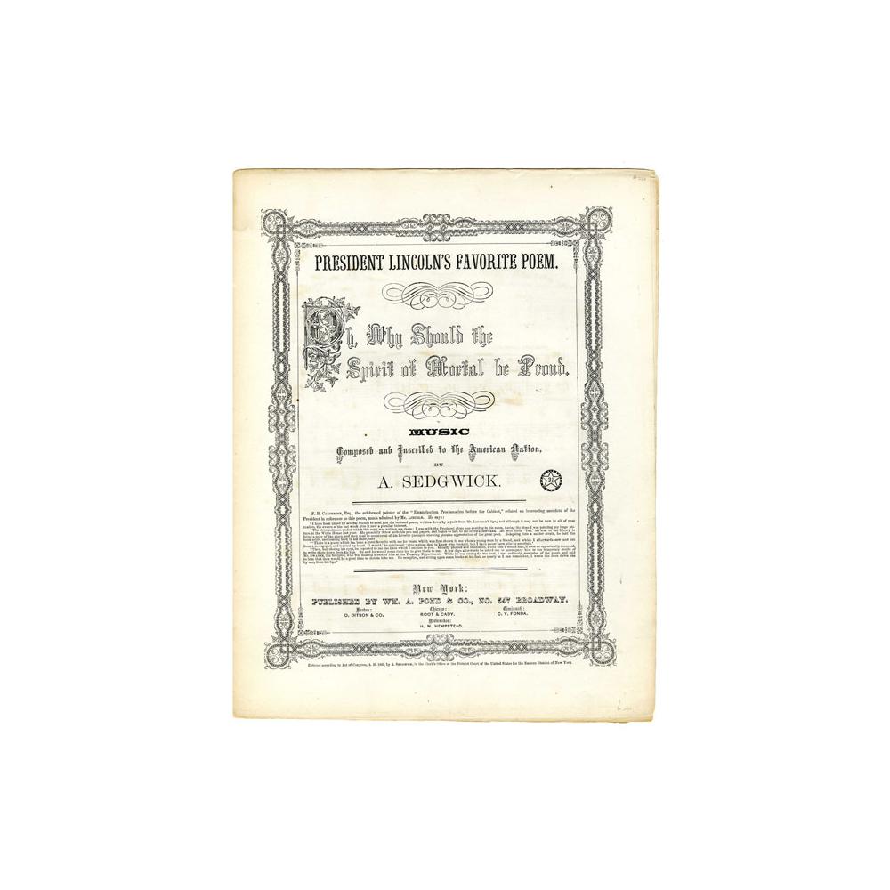 Image: Oh, Why Should the Spirit of Mortal be Proud