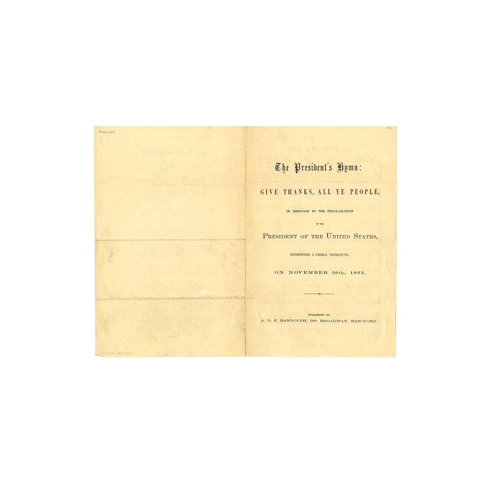 Image: The President's Hymn: Give Thanks, All Ye People