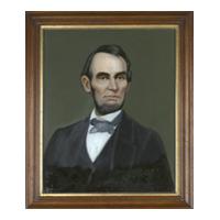 Image: Portrait of Abraham Lincoln on glass