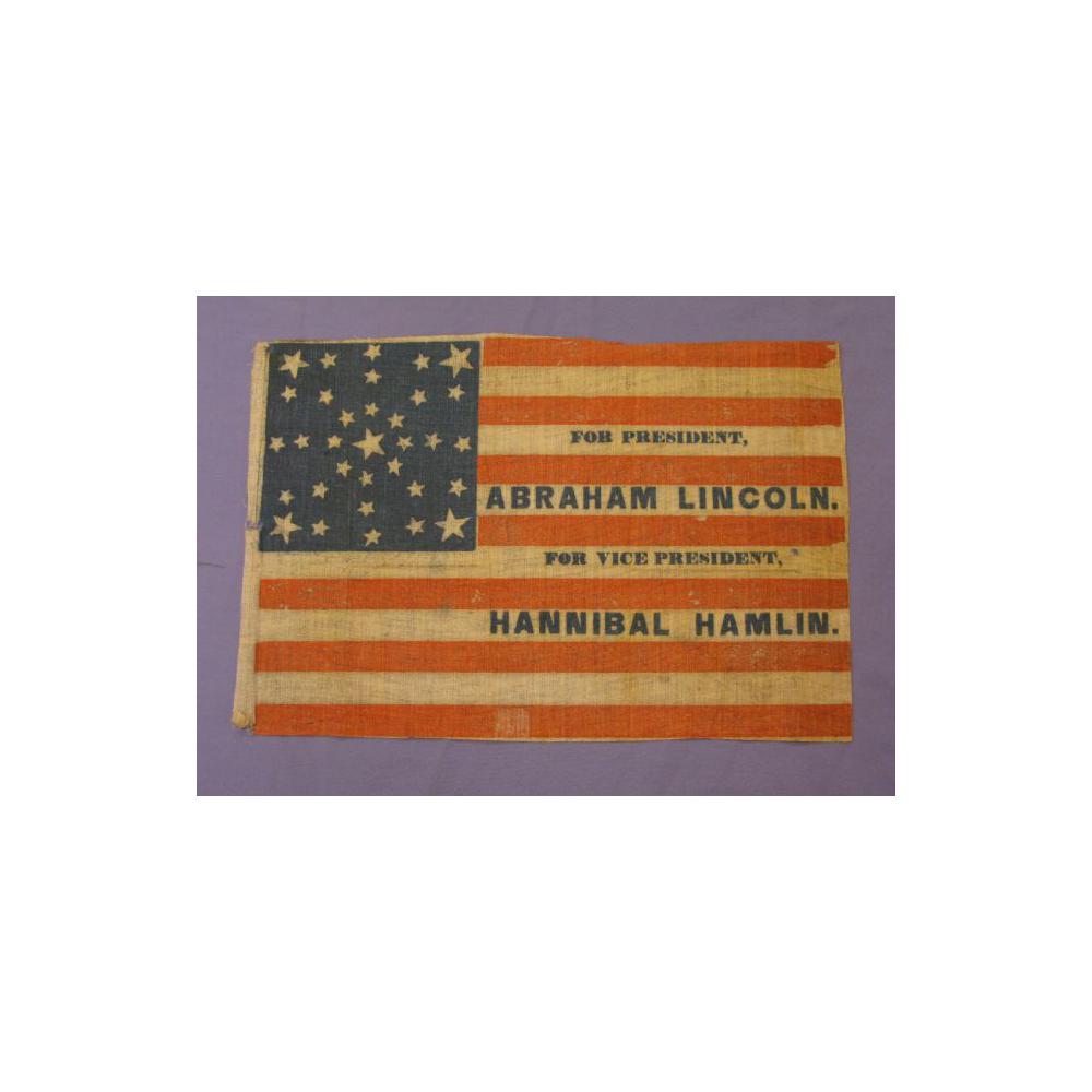 Image: Lincoln and Hamlin campaign flag
