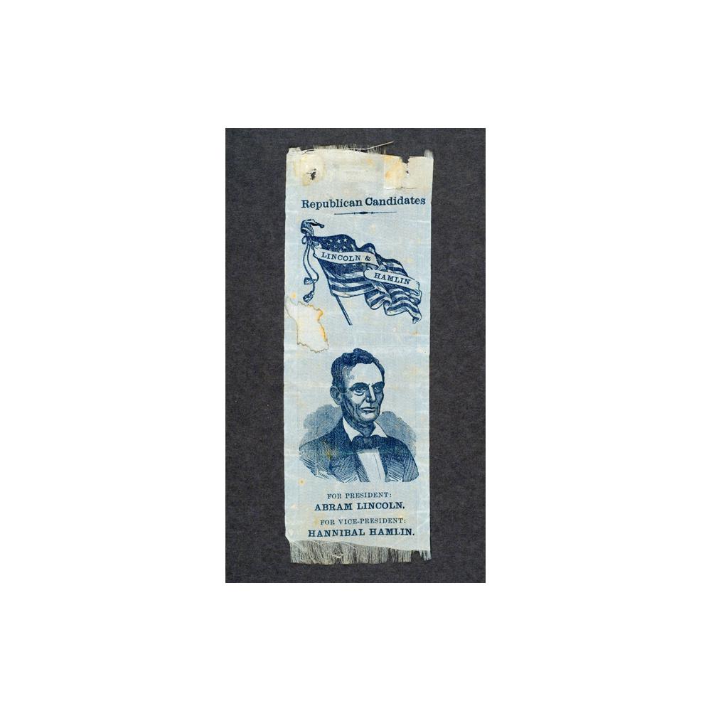 Image: Lincoln and Hamlin campaign ribbon