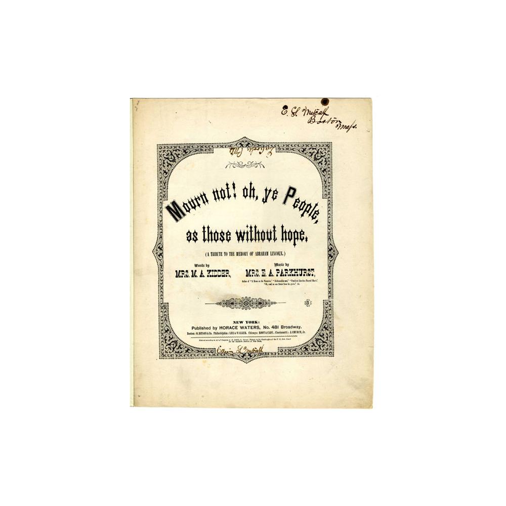 Image: Mourn Not! Oh, Ye People, as Those Without Hope