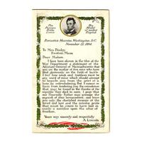 Image: Postcard of Mrs. Bixby's Letter