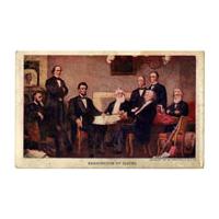 Image: Color postcard of Emancipation of Slaves