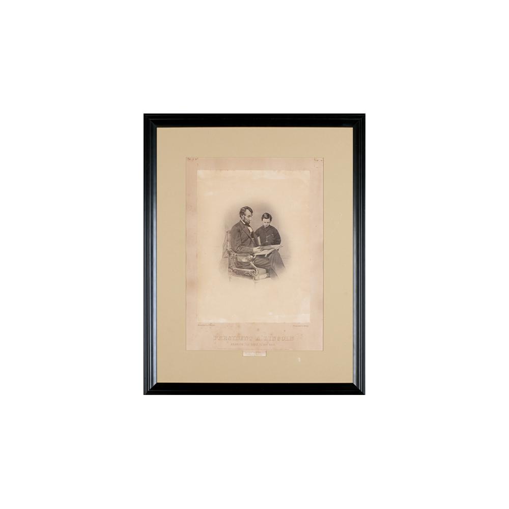 Image: President Abraham Lincoln reading the Bible to his Son