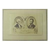 Image: untitled print of George Washington and Abraham Lincoln