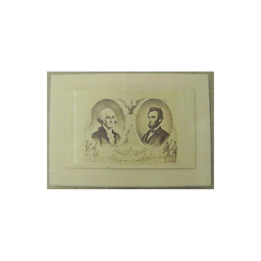 Image: untitled print of George Washington and Abraham Lincoln