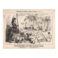 Image: Strong Dime's Caricatures, No. 2:  Little Bo-Peep and Her Foolish Sheep