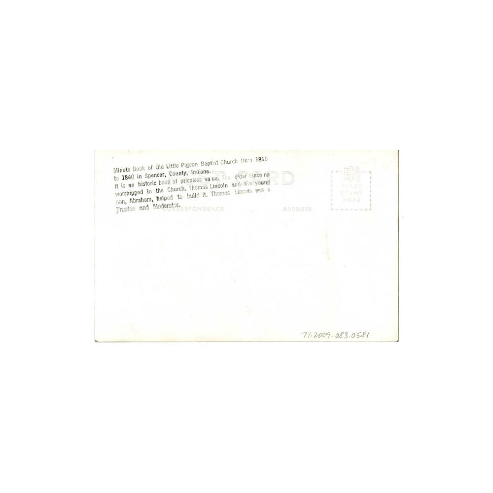 Image: Minute Book of Old Little Pigeon Baptist Church