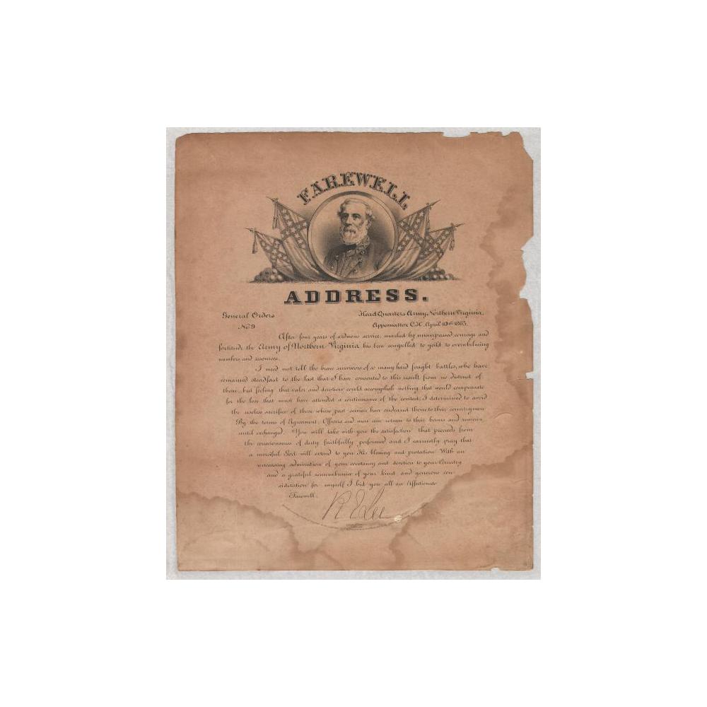 Image: Farewell Address of Robert E. Lee