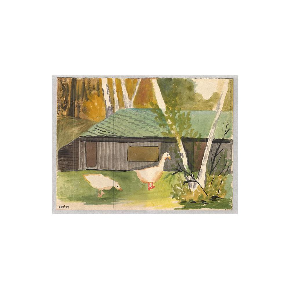 Image: Two geese in the yard