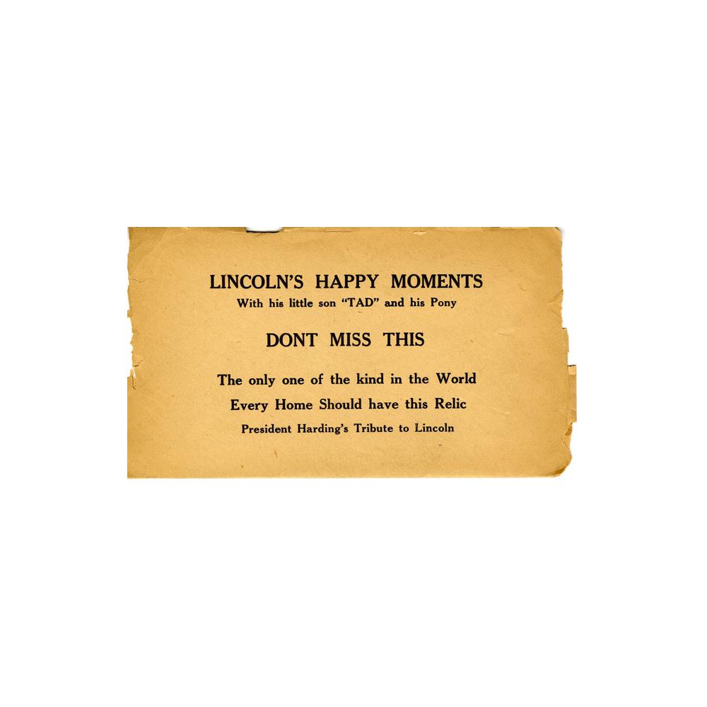 Image: Lincoln's Happy Moments with His Little Son Tad and His Pony envelope