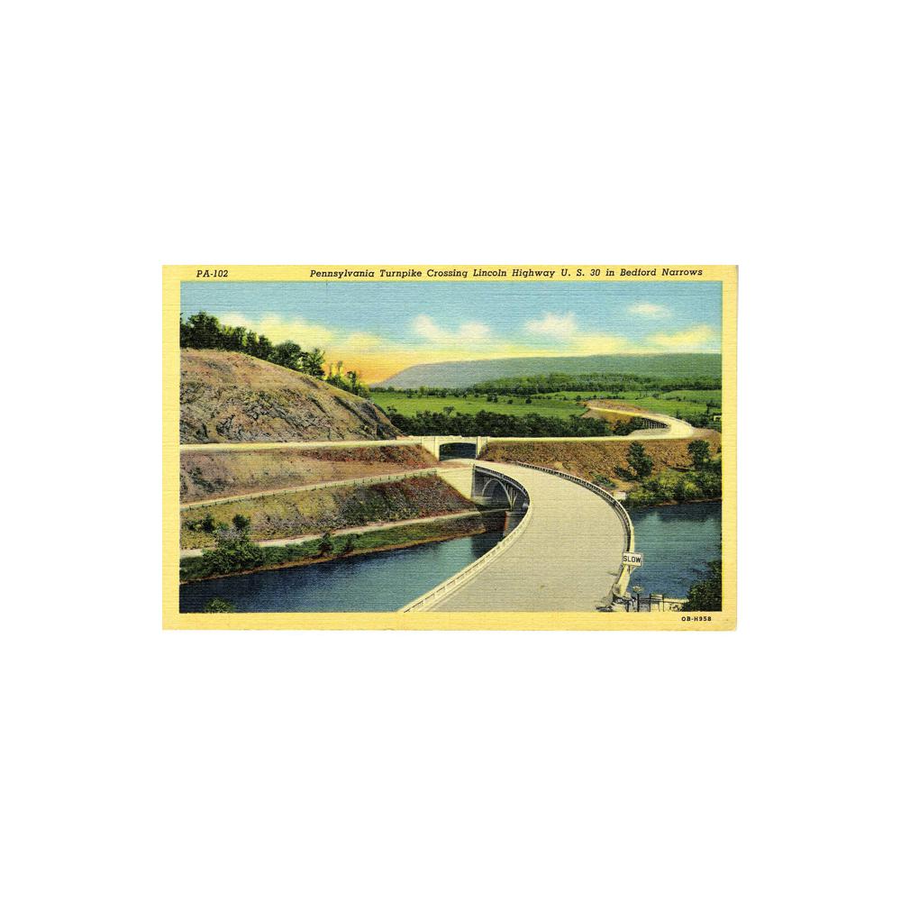 Image: Pennsylvania Turnpike Crossing Lincoln Highway in Bedford Narrows