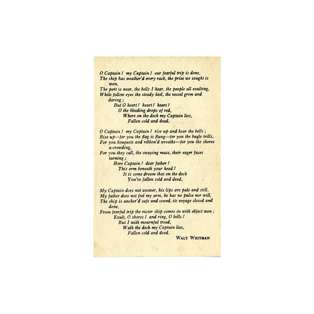 Image: O Captain! My Captain!