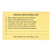 Image: Abraham Lincoln Memo Card