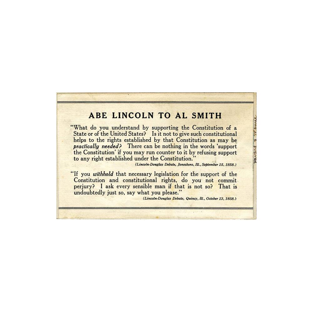 Image: Abe Lincoln to Al Smith