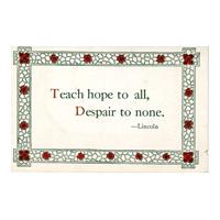 Image: "Teach hope..." quotation