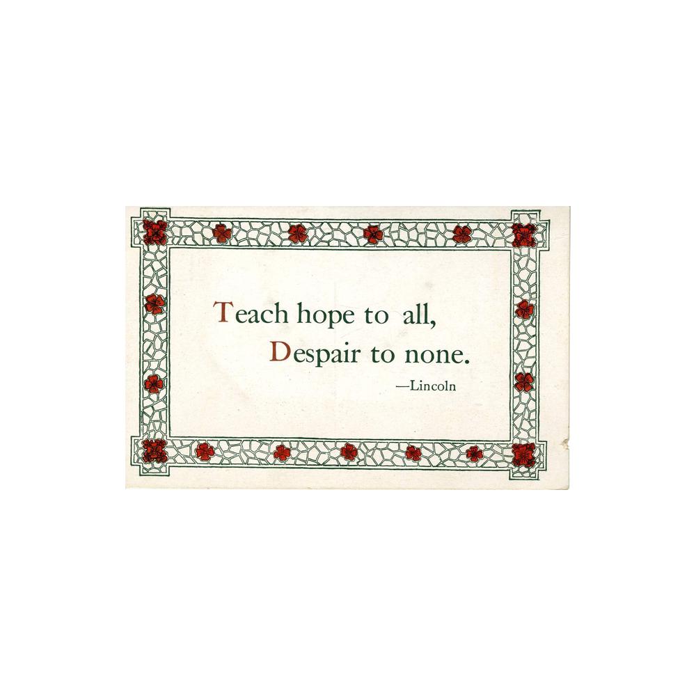 Image: "Teach hope..." quotation