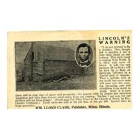 Image: Lincoln's Warning
