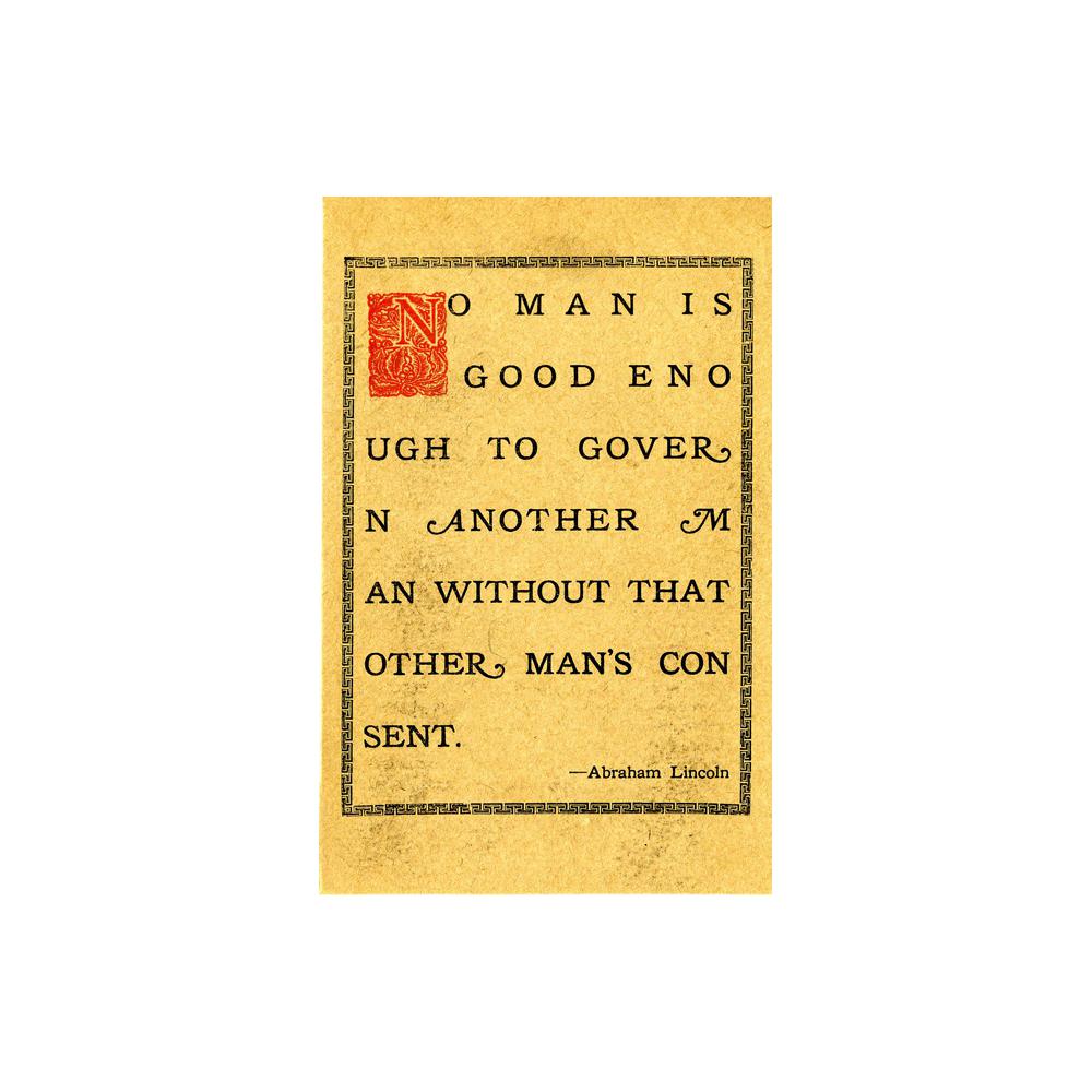 Image: "No Man Is Good Enough..." Quotation