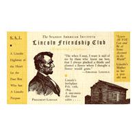 Image: Lincoln Friendship Club Membership Certificate