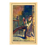 Image: Abraham Lincoln Reading by Firelight