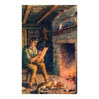 Image: Abraham Lincoln Writing by Firelight