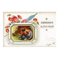 Image: Abraham Lincoln Reading by Firelight