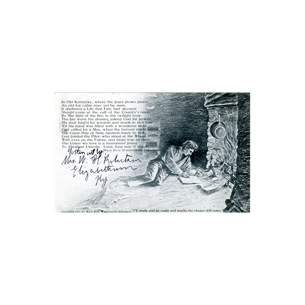 Image: Abraham Lincoln Reading by Firelight