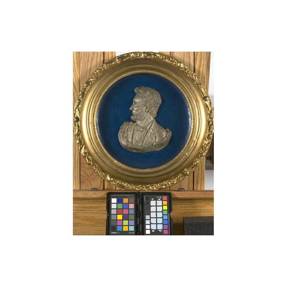 Image: Framed bas-relief bust of Abraham Lincoln