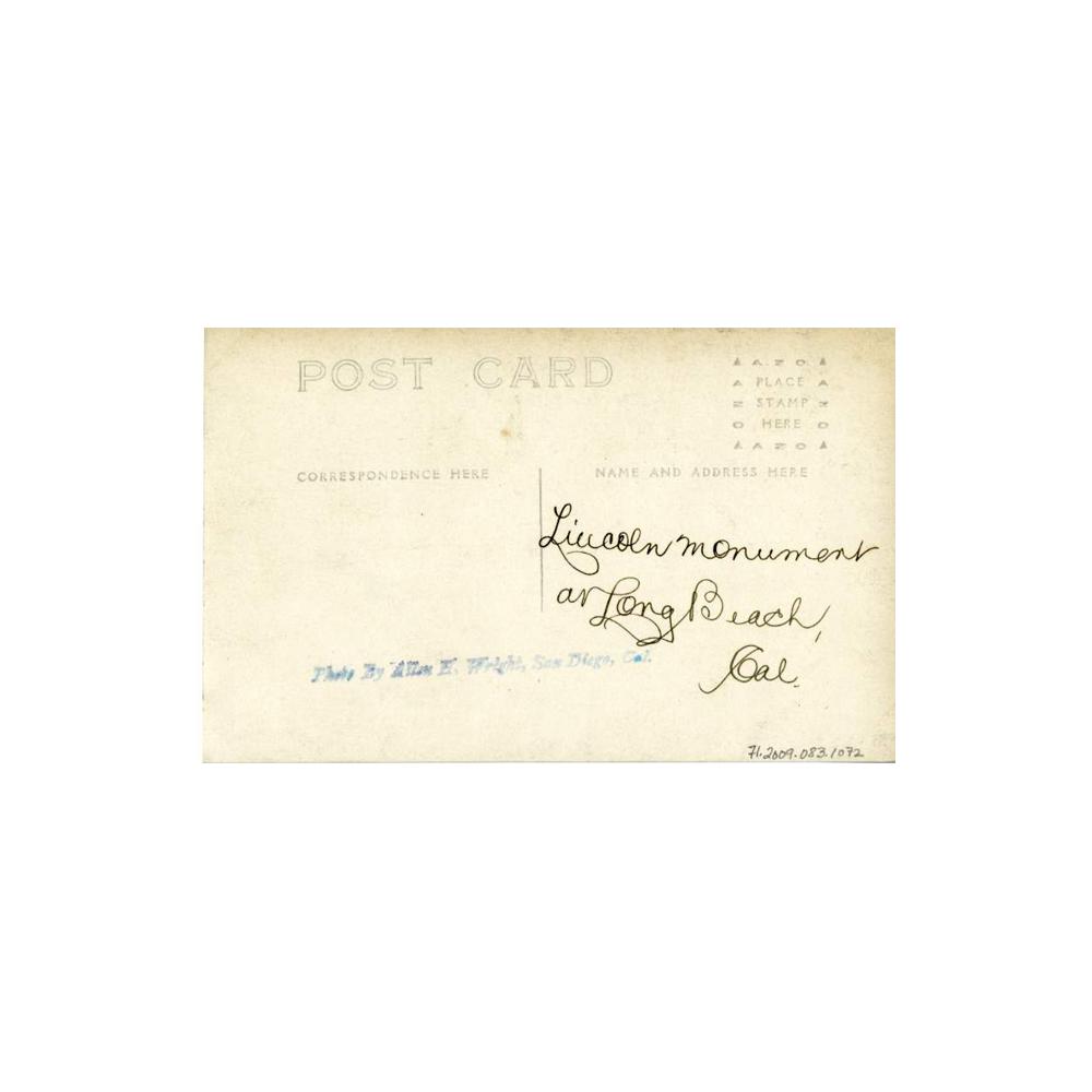 Image: Lincoln Monument at Long Beach, Cal.