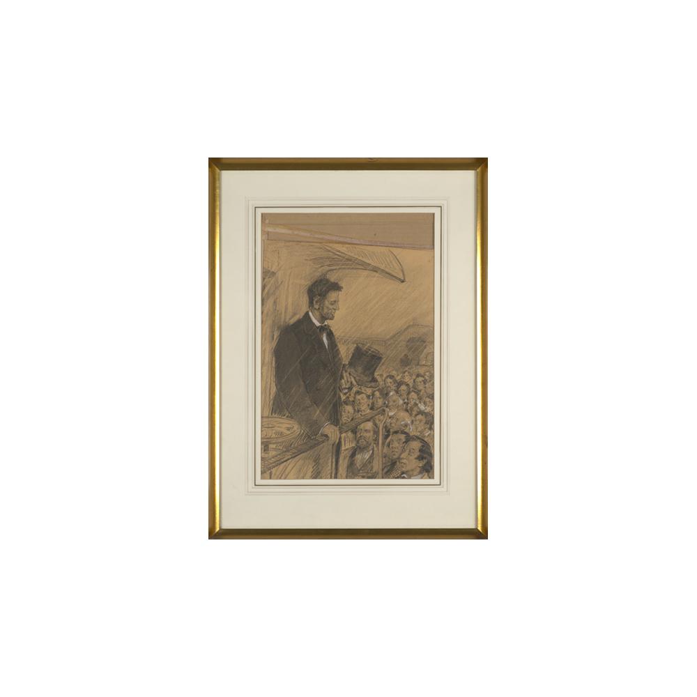 Image: Lincoln speaking from a train