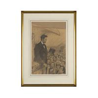 Image: Lincoln speaking from a train