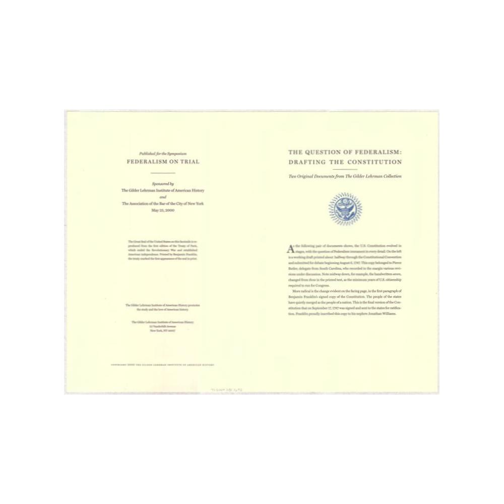 Image: The Question of Federalism: Drafting the Constitution