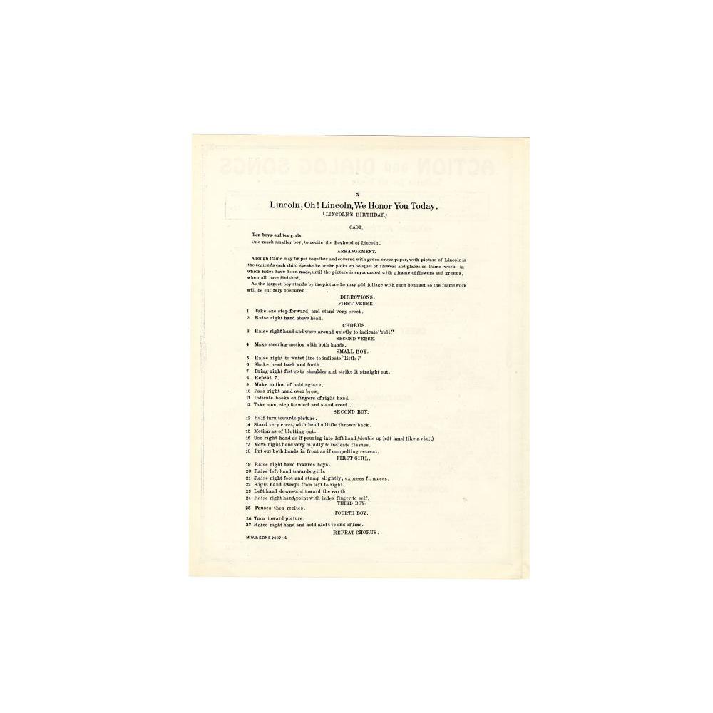 Image: Lincoln, Oh! Lincoln, We Honor You Today