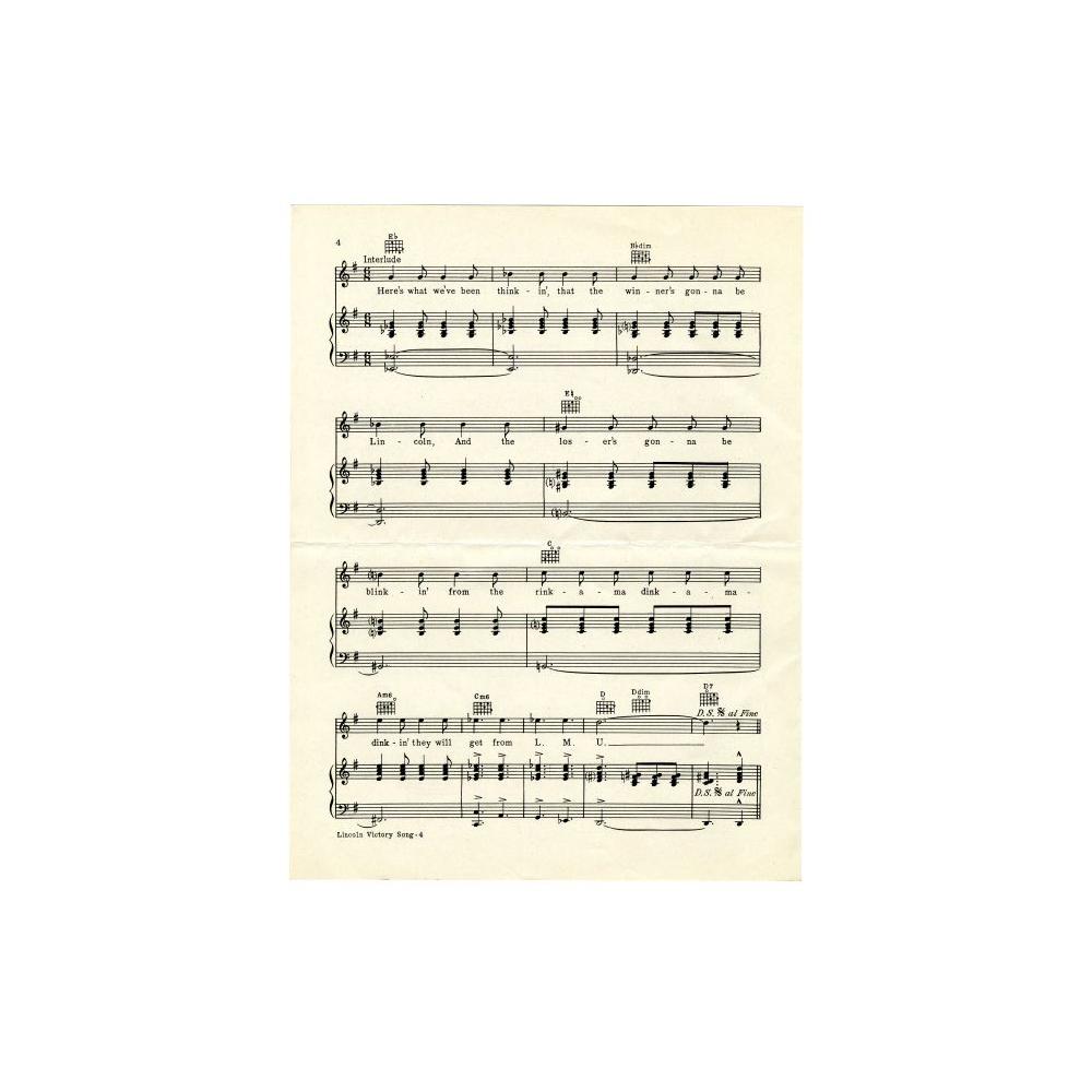 Image: Lincoln Victory Song; Lincoln Alma Mater