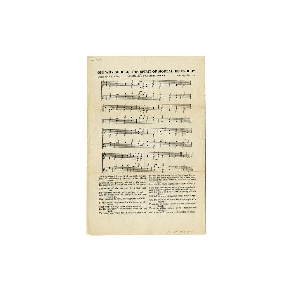 Image: Oh! Why Should the Spirit of Mortal Be Proud?