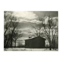 Image: Replica birthplace cabin at Foster Park, Fort Wayne, Indiana