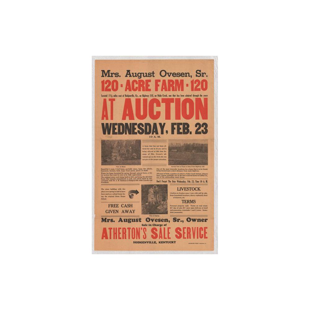 Image: Mrs. August Ovesen, Sr., 120 Acre Farm at Auction