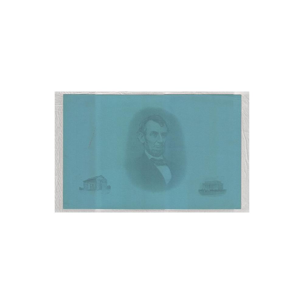 Image: Portrait of Lincoln, His Cabin, and Memorial