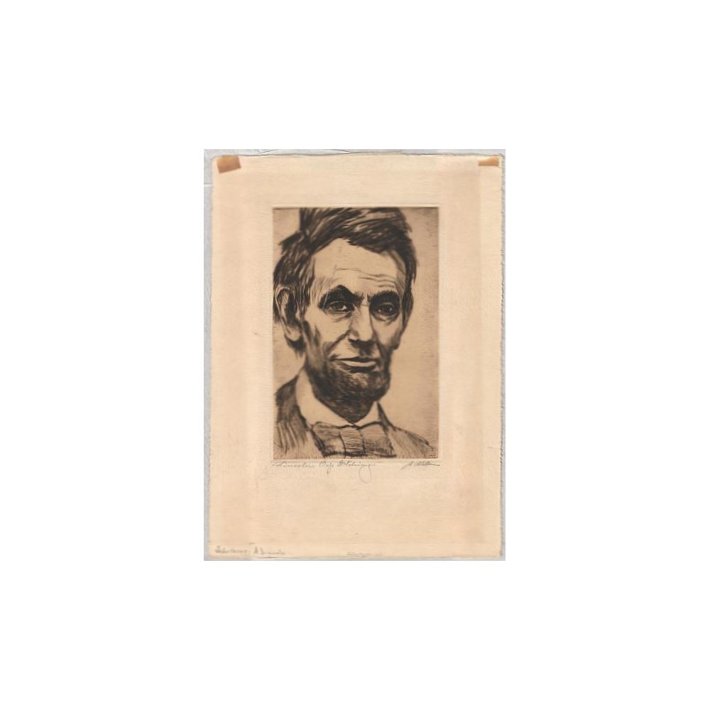 Image: Etching of President Lincoln