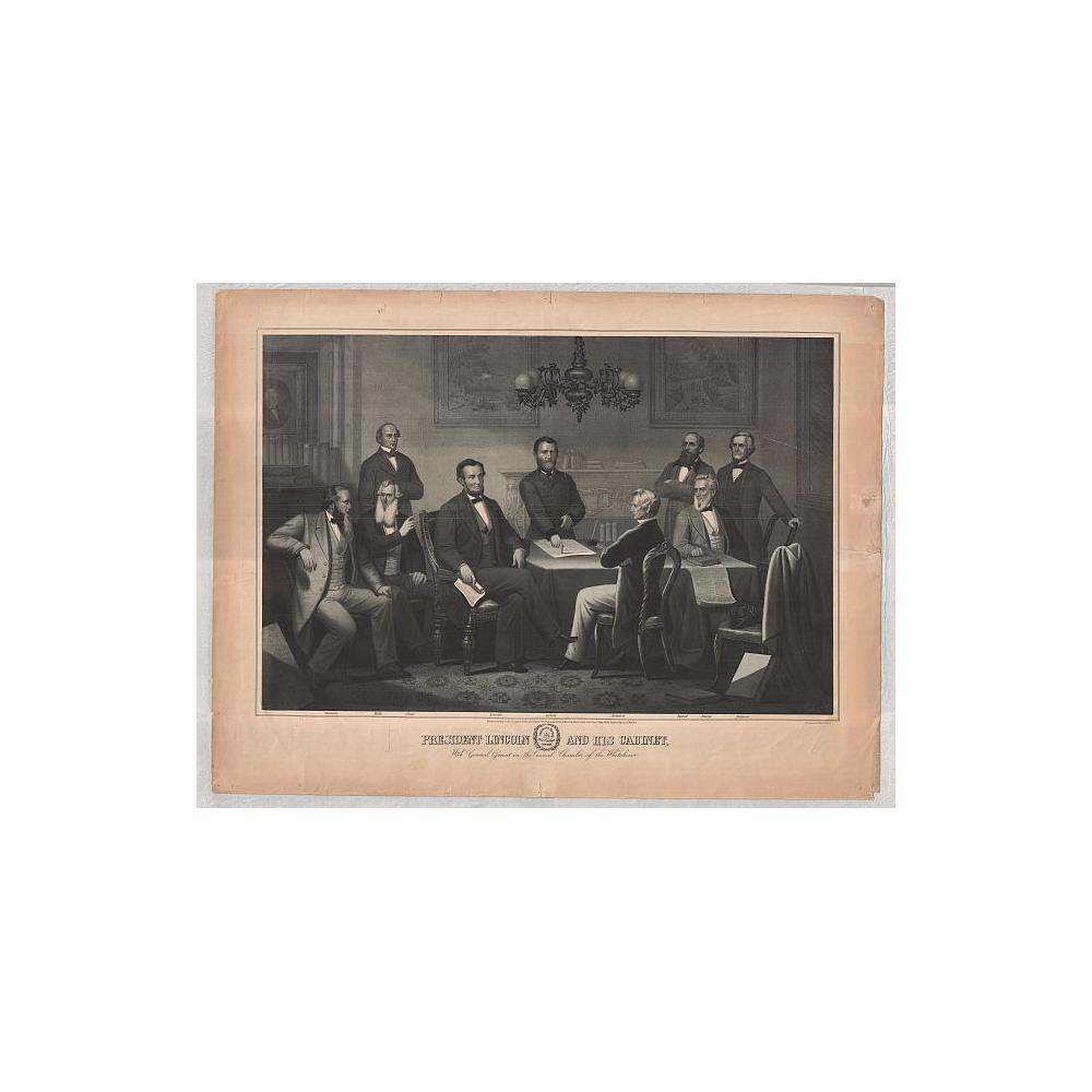 Image: President Lincoln and His Cabinet with General Grant in the Council Chamber of the Whitehouse