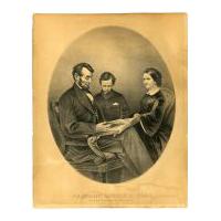 Image: President Lincoln at Home Reading the Scriptures to His Wife and Son
