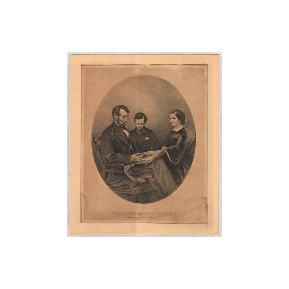 Image: President Lincoln at Home Reading the Scriptures to His Wife and Son