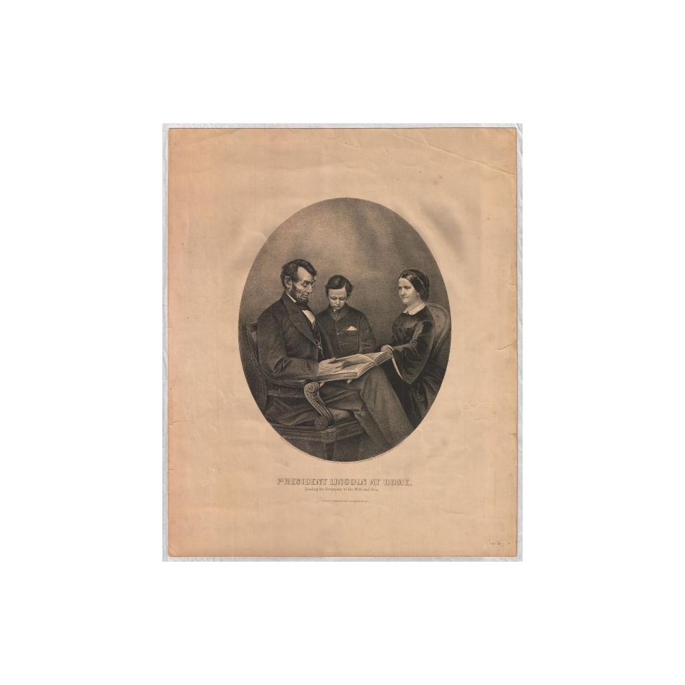 Image: President Lincoln at Home Reading the Scriptures to His Wife and Son