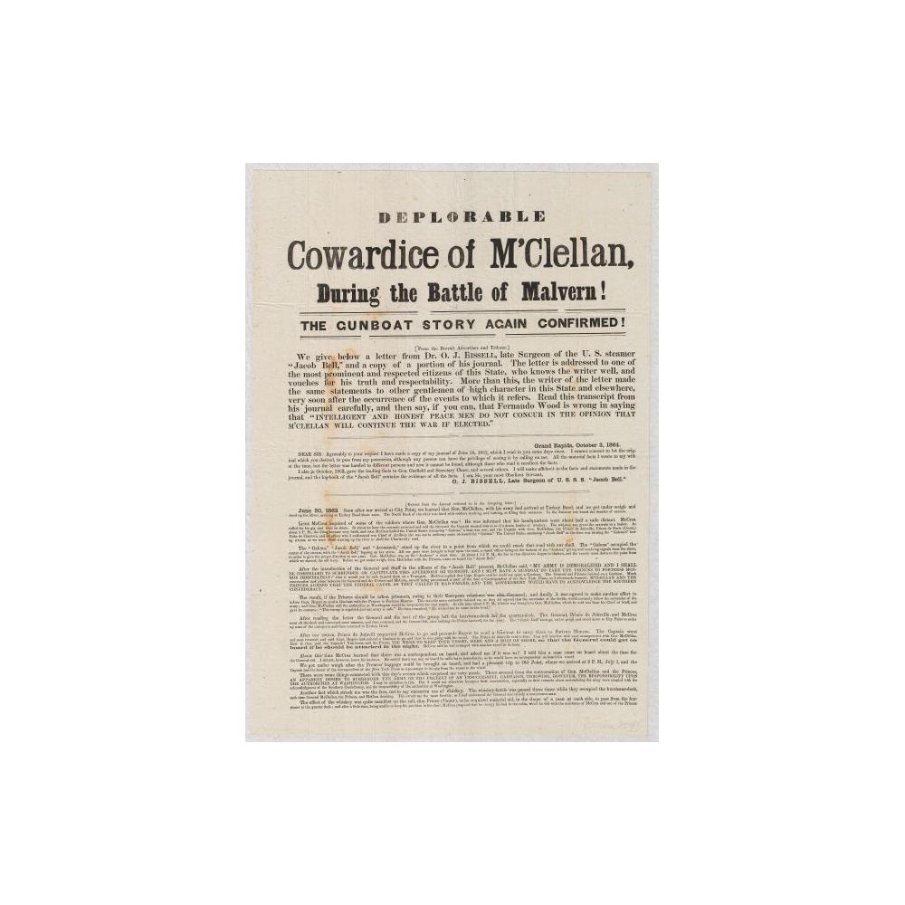 Image: Deplorable Cowardice of M'Clellan During the Battle of Malvern