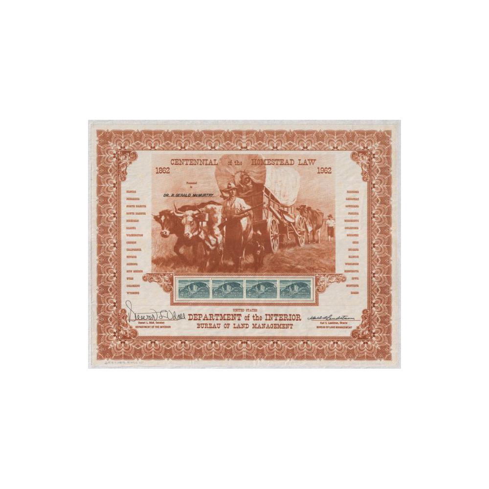 Image: Centennial of the Homestead Law Certificate