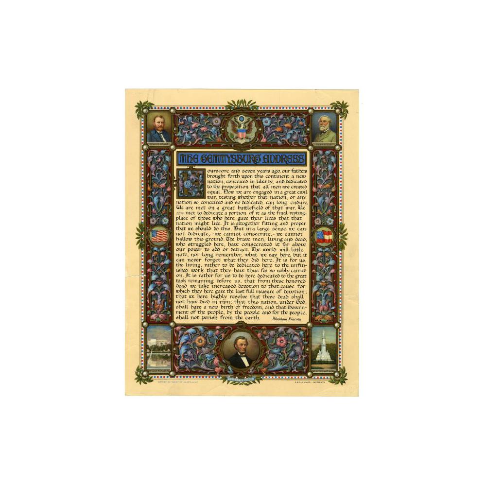 Image: Gettysburg Address print