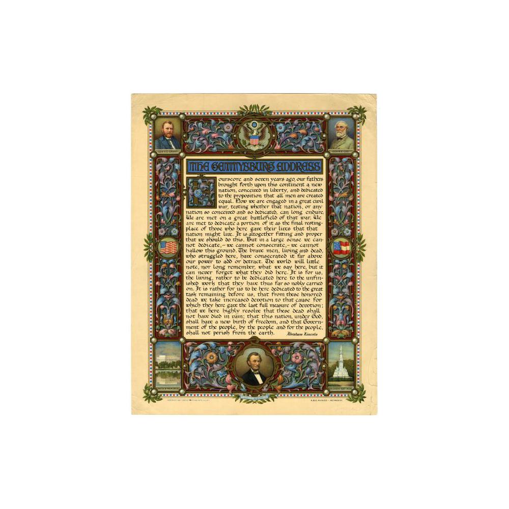 Image: Gettysburg Address print